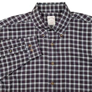 Brooks Brothers Plaid Button Down Shirt Men's Non Iron Cotton Casua Large